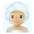 🧖🏼‍♀️ Emoji Mujer En Una Sauna: Tono De Piel Claro Medio en Samsung One UI 2.5.