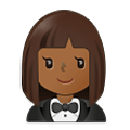 🤵🏾‍♀️ Emoji Frau im Smoking: mitteldunkle Hautfarbe Samsung One UI 2.5.