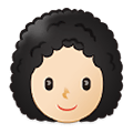 Émoji 👩🏻‍🦱 Femme : Peau Claire Et Cheveux Bouclés sur Samsung One UI 2.5.