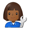 Emoji 👩🏾‍🔧 Meccanico Donna: Carnagione Abbastanza Scura su Samsung One UI 2.5.