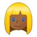 👱🏾‍♀️ Emoji Mulher: Pele Morena Escura E Cabelo Loiro na Samsung One UI 2.5.