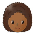 Émoji 👩🏾‍🦱 Femme : Peau Mate Et Cheveux Bouclés sur Samsung One UI 2.5.