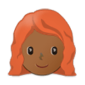👩🏾‍🦰 Emoji Mujer: Tono De Piel Oscuro Medio Y Pelo Pelirrojo en Samsung One UI 2.5.