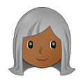 👩🏾‍🦳 Emoji Frau: mitteldunkle Hautfarbe, weißes Haar Samsung One UI 2.5.