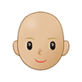 👩🏼‍🦲 Emoji Mujer: Tono De Piel Claro Medio Y Sin Pelo en Samsung One UI 2.5.