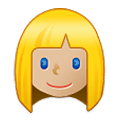 👱🏼‍♀️ Emoji Frau: mittelhelle Hautfarbe, blond Samsung One UI 2.5.