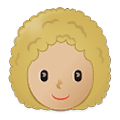 👩🏼‍🦱 Emoji Frau: mittelhelle Hautfarbe, lockiges Haar Samsung One UI 2.5.
