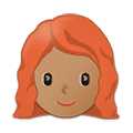👩🏽‍🦰 Emoji Frau: mittlere Hautfarbe, rotes Haar Samsung One UI 2.5.