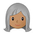 👩🏽‍🦳 Emoji Frau: mittlere Hautfarbe, weißes Haar Samsung One UI 2.5.