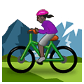 🚵🏿‍♀️ Emoji Mulher Fazendo Mountain Bike: Pele Escura na Samsung One UI 2.5.