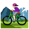 🚵🏻‍♀️ Emoji Mulher Fazendo Mountain Bike: Pele Clara na Samsung One UI 2.5.