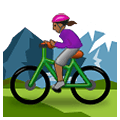 🚵🏾‍♀️ Emoji Mujer En Bicicleta De Montaña: Tono De Piel Oscuro Medio en Samsung One UI 2.5.