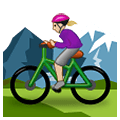 🚵🏼‍♀️ Emoji Mountainbikerin: mittelhelle Hautfarbe Samsung One UI 2.5.