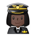 👩🏿‍✈️ Emoji Piloto Mujer: Tono De Piel Oscuro en Samsung One UI 2.5.
