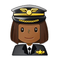 👩🏾‍✈️ Emoji Piloto De Avião Mulher: Pele Morena Escura na Samsung One UI 2.5.