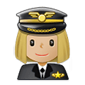 Émoji 👩🏼‍✈️ Pilote Femme : Peau Moyennement Claire sur Samsung One UI 2.5.