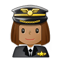 Emoji 👩🏽‍✈️ Pilota Donna: Carnagione Olivastra su Samsung One UI 2.5.