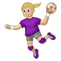 🤾🏼‍♀️ Emoji Mujer Jugando Al Balonmano: Tono De Piel Claro Medio en Samsung One UI 2.5.