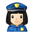 👮🏻‍♀️ Emoji Policial Mulher: Pele Clara na Samsung One UI 2.5.