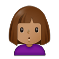 🙎🏽‍♀️ Emoji Mujer Haciendo Pucheros: Tono De Piel Medio en Samsung One UI 2.5.