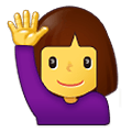 🙋‍♀️ Emoji Frau mit erhobenem Arm Samsung One UI 2.5.
