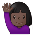 🙋🏿‍♀️ Emoji Mujer Con La Mano Levantada: Tono De Piel Oscuro en Samsung One UI 2.5.