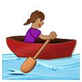 🚣🏽‍♀️ Emoji Mujer Remando En Un Bote: Tono De Piel Medio en Samsung One UI 2.5.