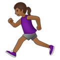 🏃🏾‍♀️ Emoji Mujer Corriendo: Tono De Piel Oscuro Medio en Samsung One UI 2.5.