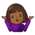 🤷🏾‍♀️ Emoji Mulher Dando De Ombros: Pele Morena Escura na Samsung One UI 2.5.