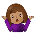 🤷🏽‍♀️ Emoji Mujer Encogida De Hombros: Tono De Piel Medio en Samsung One UI 2.5.