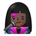 👩🏿‍🎤 Emoji Cantante Mujer: Tono De Piel Oscuro en Samsung One UI 2.5.