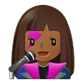 👩🏾‍🎤 Emoji Cantante Mujer: Tono De Piel Oscuro Medio en Samsung One UI 2.5.