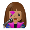 Emoji 👩🏽‍🎤 Cantante Donna: Carnagione Olivastra su Samsung One UI 2.5.