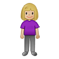 🧍🏼‍♀️ Emoji stehende Frau: mittelhelle Hautfarbe Samsung One UI 2.5.