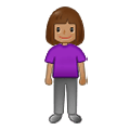 🧍🏽‍♀️ Emoji stehende Frau: mittlere Hautfarbe Samsung One UI 2.5.
