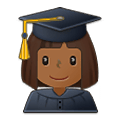 👩🏾‍🎓 Emoji Estudiante Mujer: Tono De Piel Oscuro Medio en Samsung One UI 2.5.