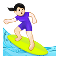 🏄🏻‍♀️ Emoji Mujer Haciendo Surf: Tono De Piel Claro en Samsung One UI 2.5.