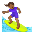 🏄🏾‍♀️ Emoji Mulher Surfista: Pele Morena Escura na Samsung One UI 2.5.