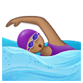 🏊🏽‍♀️ Emoji Mulher Nadando: Pele Morena na Samsung One UI 2.5.