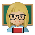 👩🏼‍🏫 Emoji Profesora: Tono De Piel Claro Medio en Samsung One UI 2.5.