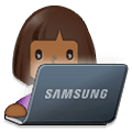 👩🏾‍💻 Emoji Tecnóloga: Tono De Piel Oscuro Medio en Samsung One UI 2.5.