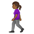 🚶🏾‍♀️ Emoji Mujer Caminando: Tono De Piel Oscuro Medio en Samsung One UI 2.5.