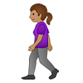 🚶🏽‍♀️ Emoji Mujer Caminando: Tono De Piel Medio en Samsung One UI 2.5.