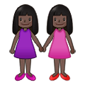 👭🏿 Emoji Mujeres De La Mano: Tono De Piel Oscuro en Samsung One UI 2.5.