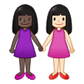 👩🏿‍🤝‍👩🏻 Emoji Mujeres De La Mano: Tono De Piel Oscuro Y Tono De Piel Claro en Samsung One UI 2.5.