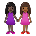👩🏿‍🤝‍👩🏾 Emoji Mujeres De La Mano: Tono De Piel Oscuro Y Tono De Piel Oscuro Medio en Samsung One UI 2.5.