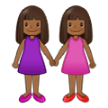 Émoji 👭🏾 Deux Femmes Se Tenant La Main : Peau Mate sur Samsung One UI 2.5.