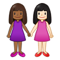 Emoji 👩🏾‍🤝‍👩🏻 Due Donne Che Si Tengono Per Mano: Carnagione Abbastanza Scura E Carnagione Chiara su Samsung One UI 2.5.