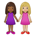 👩🏾‍🤝‍👩🏼 Emoji Duas Mulheres De Mãos Dadas: Pele Morena Escura E Pele Morena Clara na Samsung One UI 2.5.