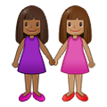 Emoji 👩🏾‍🤝‍👩🏽 Due Donne Che Si Tengono Per Mano: Carnagione Abbastanza Scura E Carnagione Olivastra su Samsung One UI 2.5.